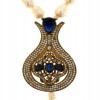 Pearl & Emerald & Sapphire Antique Victorian Style Necklace
